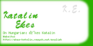 katalin ekes business card